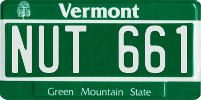 VT license plate NUT661