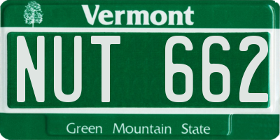 VT license plate NUT662