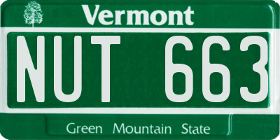 VT license plate NUT663