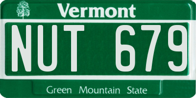 VT license plate NUT679