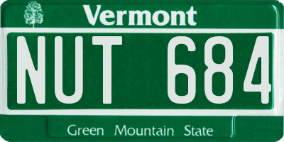 VT license plate NUT684