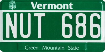 VT license plate NUT686