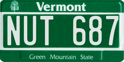 VT license plate NUT687