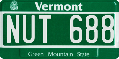 VT license plate NUT688