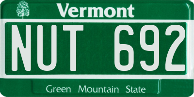 VT license plate NUT692