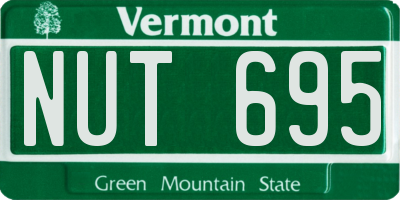 VT license plate NUT695