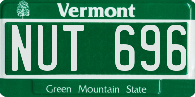 VT license plate NUT696
