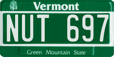 VT license plate NUT697