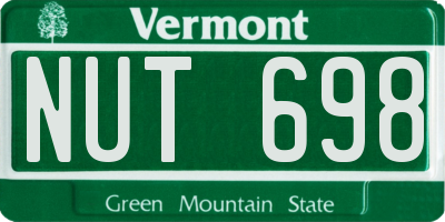 VT license plate NUT698