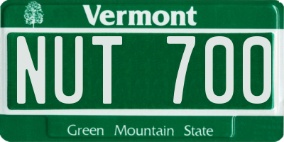 VT license plate NUT700