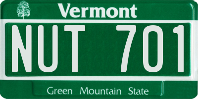 VT license plate NUT701