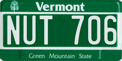 VT license plate NUT706