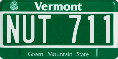 VT license plate NUT711