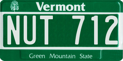 VT license plate NUT712