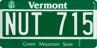 VT license plate NUT715