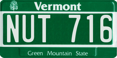 VT license plate NUT716