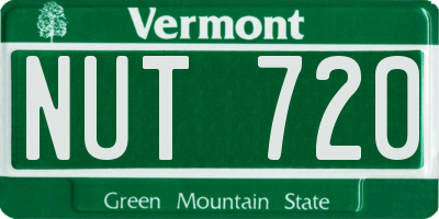 VT license plate NUT720