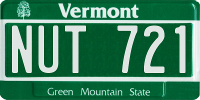 VT license plate NUT721