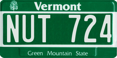 VT license plate NUT724