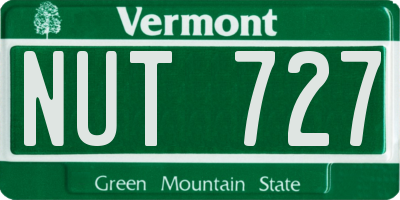 VT license plate NUT727