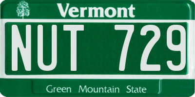 VT license plate NUT729