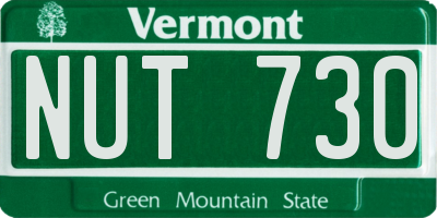 VT license plate NUT730