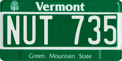 VT license plate NUT735