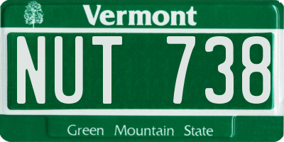 VT license plate NUT738