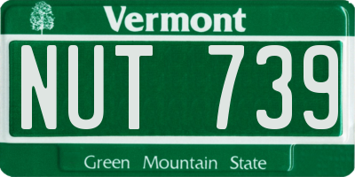 VT license plate NUT739