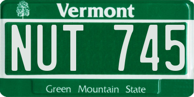 VT license plate NUT745