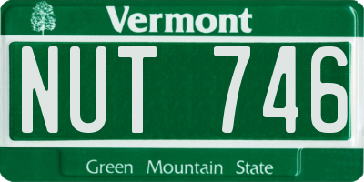 VT license plate NUT746