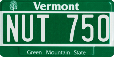 VT license plate NUT750
