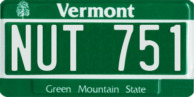VT license plate NUT751