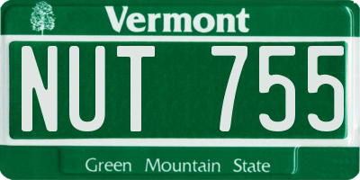 VT license plate NUT755