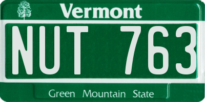 VT license plate NUT763