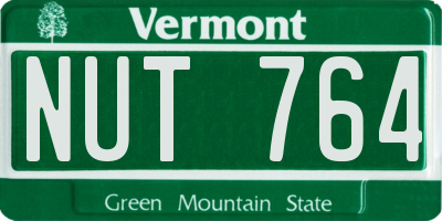 VT license plate NUT764