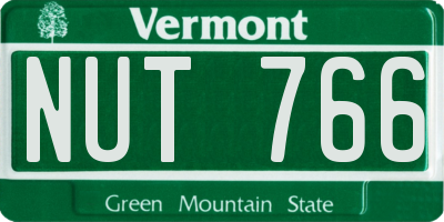 VT license plate NUT766