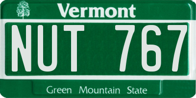 VT license plate NUT767