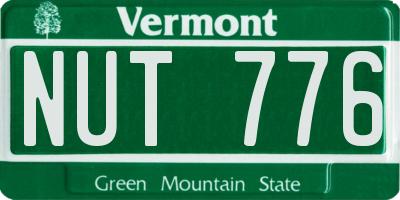 VT license plate NUT776