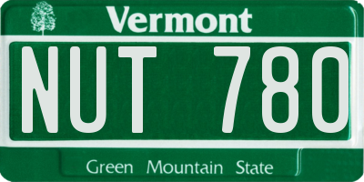 VT license plate NUT780