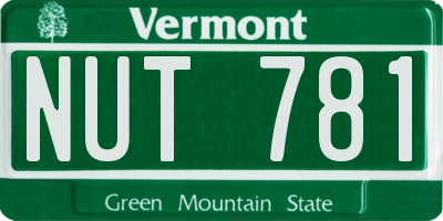 VT license plate NUT781