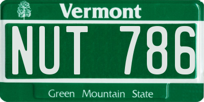 VT license plate NUT786