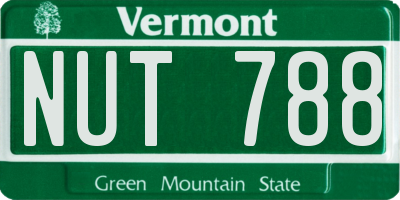 VT license plate NUT788