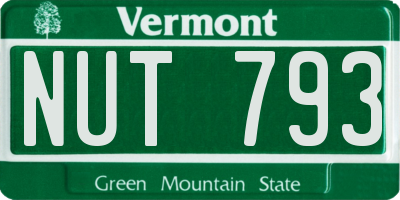 VT license plate NUT793