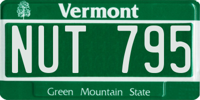 VT license plate NUT795