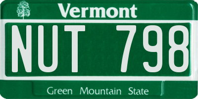 VT license plate NUT798