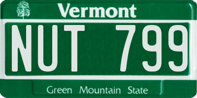VT license plate NUT799
