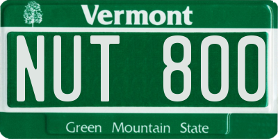VT license plate NUT800