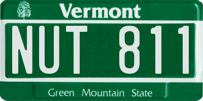 VT license plate NUT811