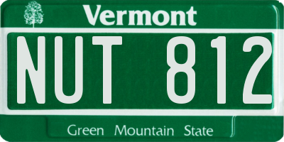 VT license plate NUT812